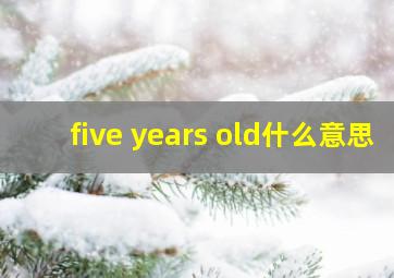 five years old什么意思